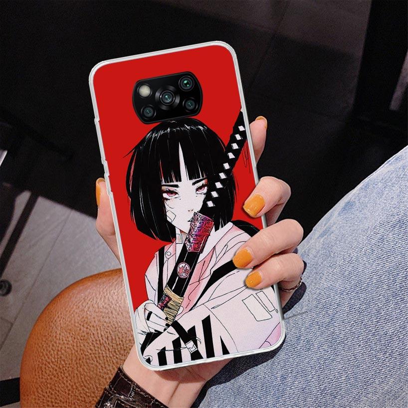 Japanese Style Anime Girl Phone Case For Xiaomi Poco X7 X6 X5 Pro F7 Ultra Redmi 15C 15 13C 13 12C 12 10 10A 10C 9 9A 9C 9T Cove