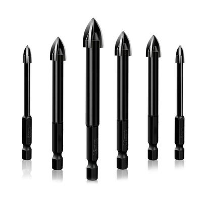 6 PCS Universal Drill Bit Set Carbide Drill Bit Multifunctional Drill Bits Glass Ceramic Full