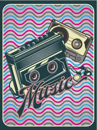 

Music Tapes Vintage Retro Metal SignAluminum 20x30cm（7.8x11.8inch）