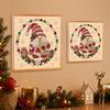 Christmas Gnome Pearl Diamond Painting Kit, PVC Beaded Mosaic Art with Tomte Gnome Star Cookie Candy Gift Box Holly Snowflake Gem Border Pattern, DIY