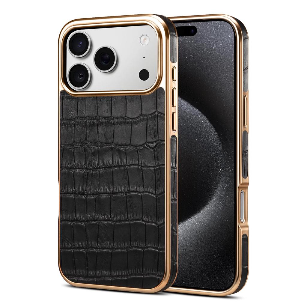 Denior Genuine Leather Crocodile Pattern Case for Apple iPhone 17ProMax 16.