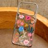 White Flower Pattern Case For iPhone 17 Pro Max iPhone 16 15 14 13 Pro Max 11 17e 16e Plating Lens Frame Clear Soft Silicone Back Cover