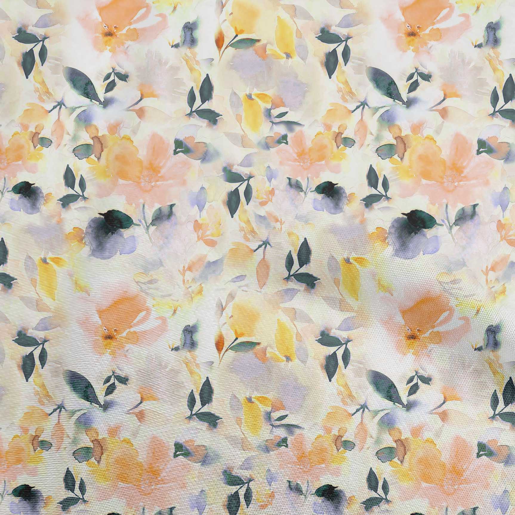 

OneOone Cotton Flex Grey Fabric Watercolor Floral Craft Projects Decor Fabric Printed By The Yard 40 дюймів 42 Inch Wide - Viscose Chiffon жовтий