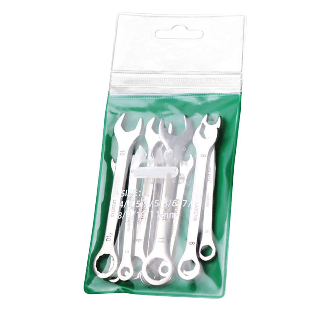 8/10 Piece Mini Thin Double Open End Wrench Set Portable Design Spanner Repair Tool for Emergency Repairs and Home Use