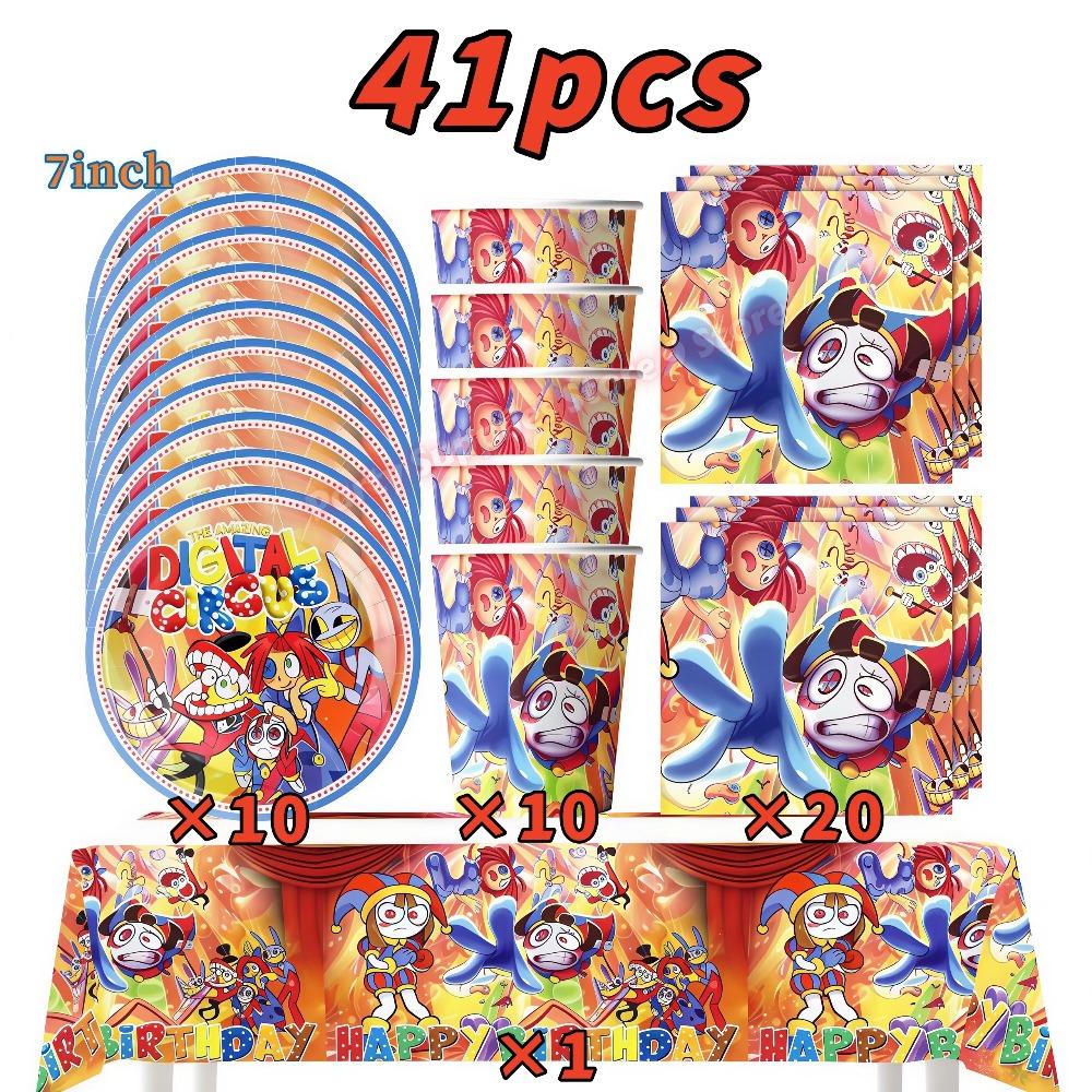 Amazing Digitaled Birthday Party Decoration Circus Tableware Balloon Cake Decor for Kids Baby Shower Party Supplies Photo Props