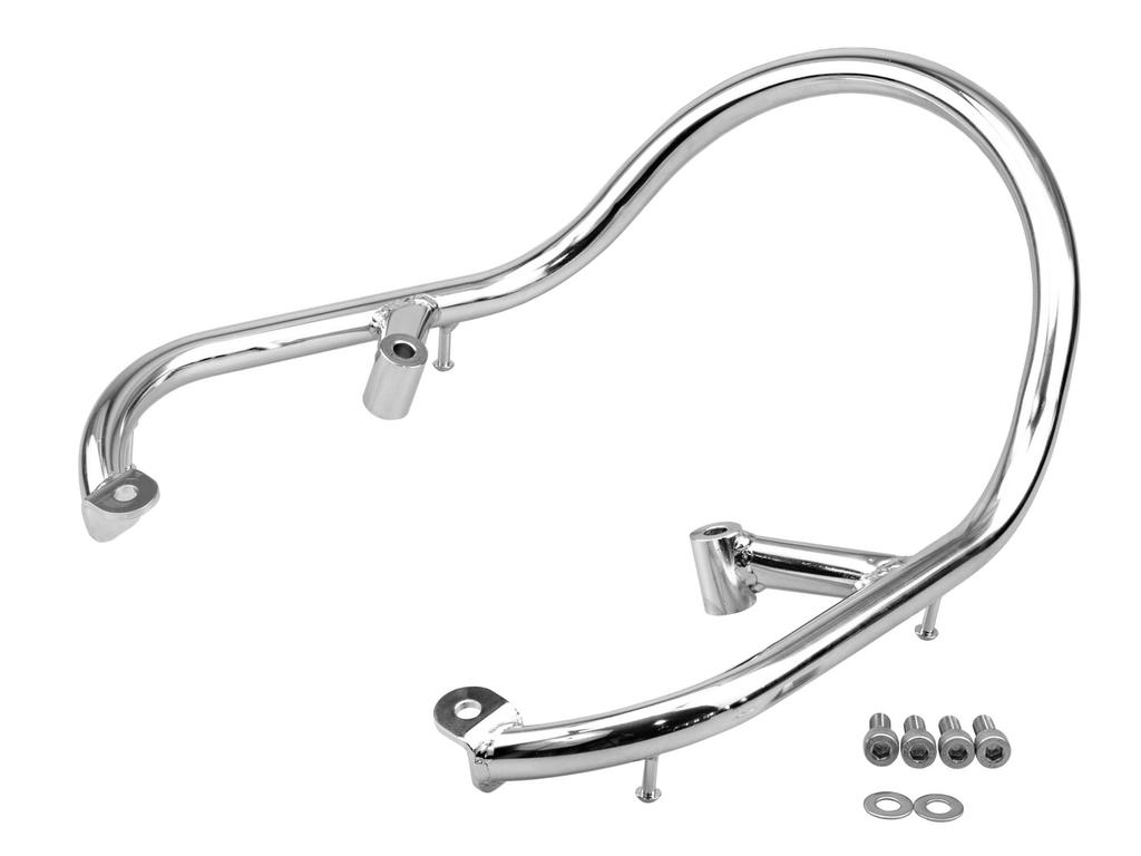 Kijima Meguro Motorcycle Steel Tandem Grip with Assist Grip and Cargo Part Number S1/W230 ('25-) Parts Hook, Plated, 210-557