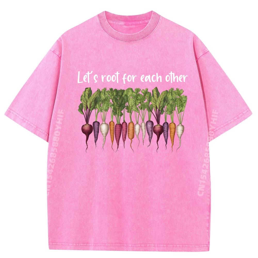 

Let Root For Each Other And Watch Each Other Grow Garden Men Clothes Graphic Tees Mens Casual Washed Tops Casual Style 5XL різнокольоровий