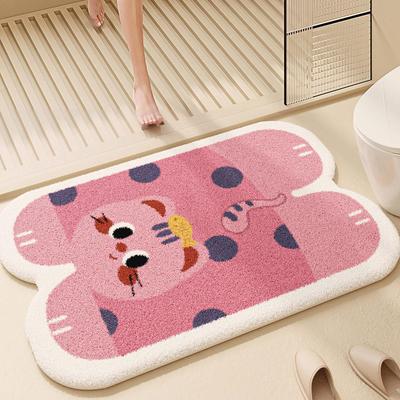 Tappetino da Pavimento Peluche Cartone Animato Animale Carino - Assorbente e Resistente alle Macchie per Bagno o Porta WC