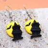 Fashion Pumpkin cat Hat Dangle Earrings Jewelry Halloween Cartoon Resin Earring