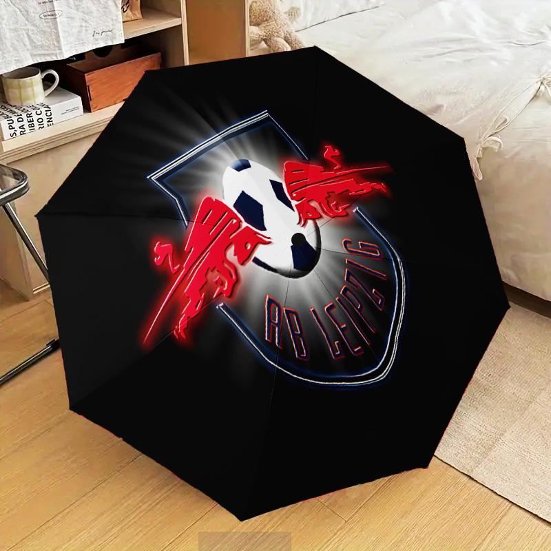 Leipzig Soccer Crest Automatic Folding Umbrella - 8-Rib Travel Umbrella with Auto Open/Close & Portable Gifts for Holidays or Birthdays
