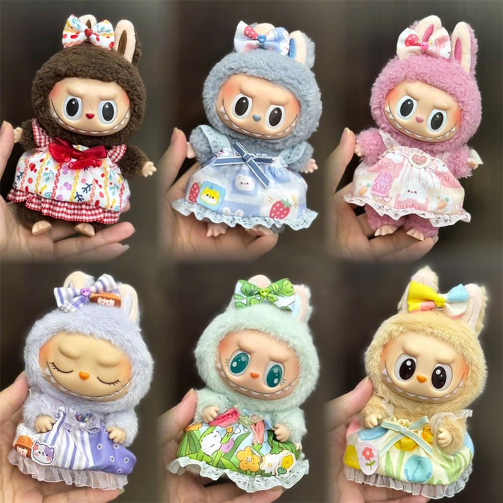 For 17cm Labubu Doll Clothes Fashion Clothes Hoodies Doll Clothes Color Match Hoodies Dolls Accessories Cute Decoration Little Cloths