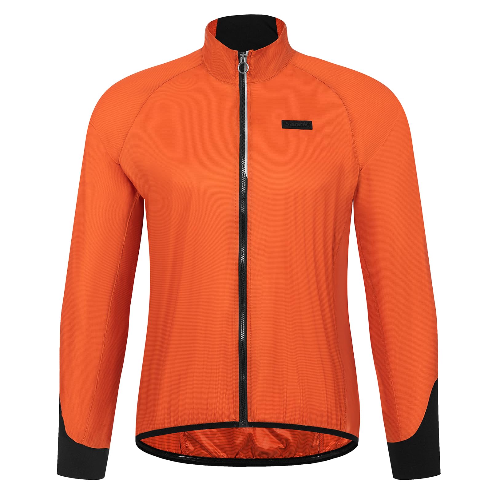 

Santic Men s Long Sleeve Cycling Jacket, Windbreaker, Water-Repellent, Windproof, Lightweight, Packable, for Road Bikes (Orange, Size M)
