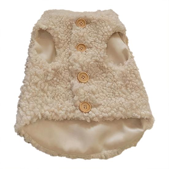Fluffy Cat Vest Warm Sleeveless Winter Coat Pet Apparel Button Closure Kitten Puppy Outfit for Outing Daily Wear Party Costume Photography