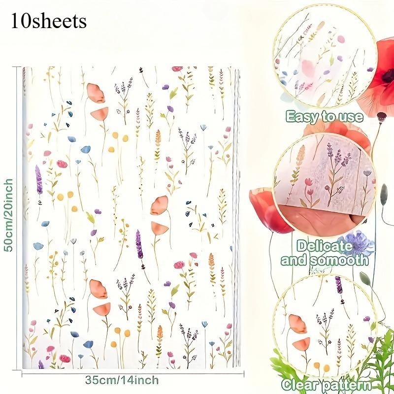 

10 листов Цветочный узор Расцвет Идеально для подарков Поделки Букеты Свадьба День рождения Украшения для вечеринки Художественные упаковочные материалы