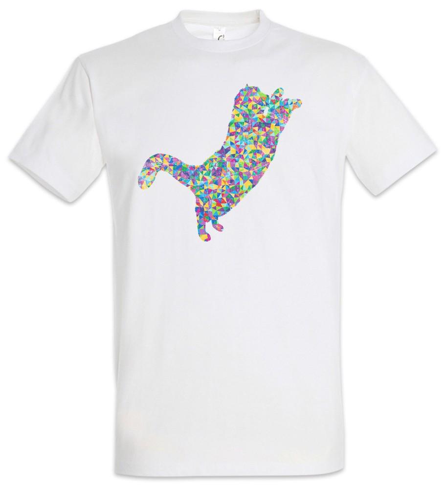 Colored Cat I T-Shirt Toon Cartoon Comic Look Techno Rave Raver Rainbow