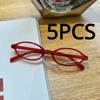 10Pairs Vintage Small Oval Glasses Girls Y2K Style Red Green Frame Glass Eyewear Decorative Outdoor Anti-blue Eyeglasses Gifts