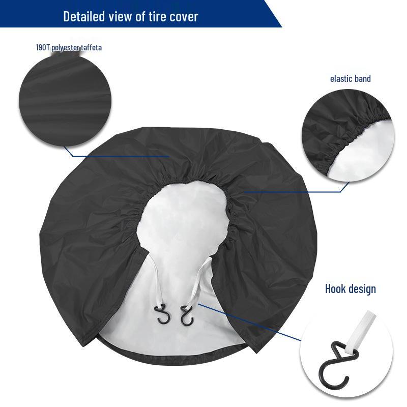 Car Spare Tire Protective Cover - Sunproof & Dustproof 190T Polyester Taffeta Storage Bag