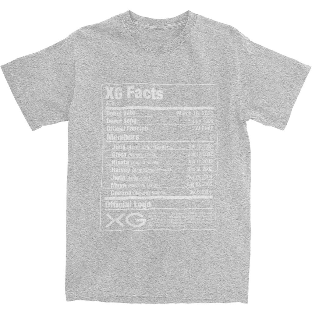 Man T Shirt XG Nutritional Facts Girls Band Xg Woke Up 2024 New Album T Shirts Summer Tee Shirt Cotton Clothes Plus Size 5XL