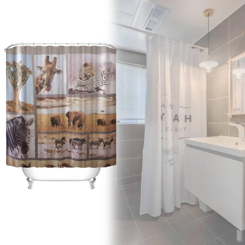 Pattern Giraffe Animal Shower Curtain Peva Waterproof Bathroom Divider Area Home