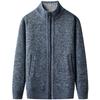 Men S Thick Fleece Knit Cardigan Sweater Casual Solid Color Winter
