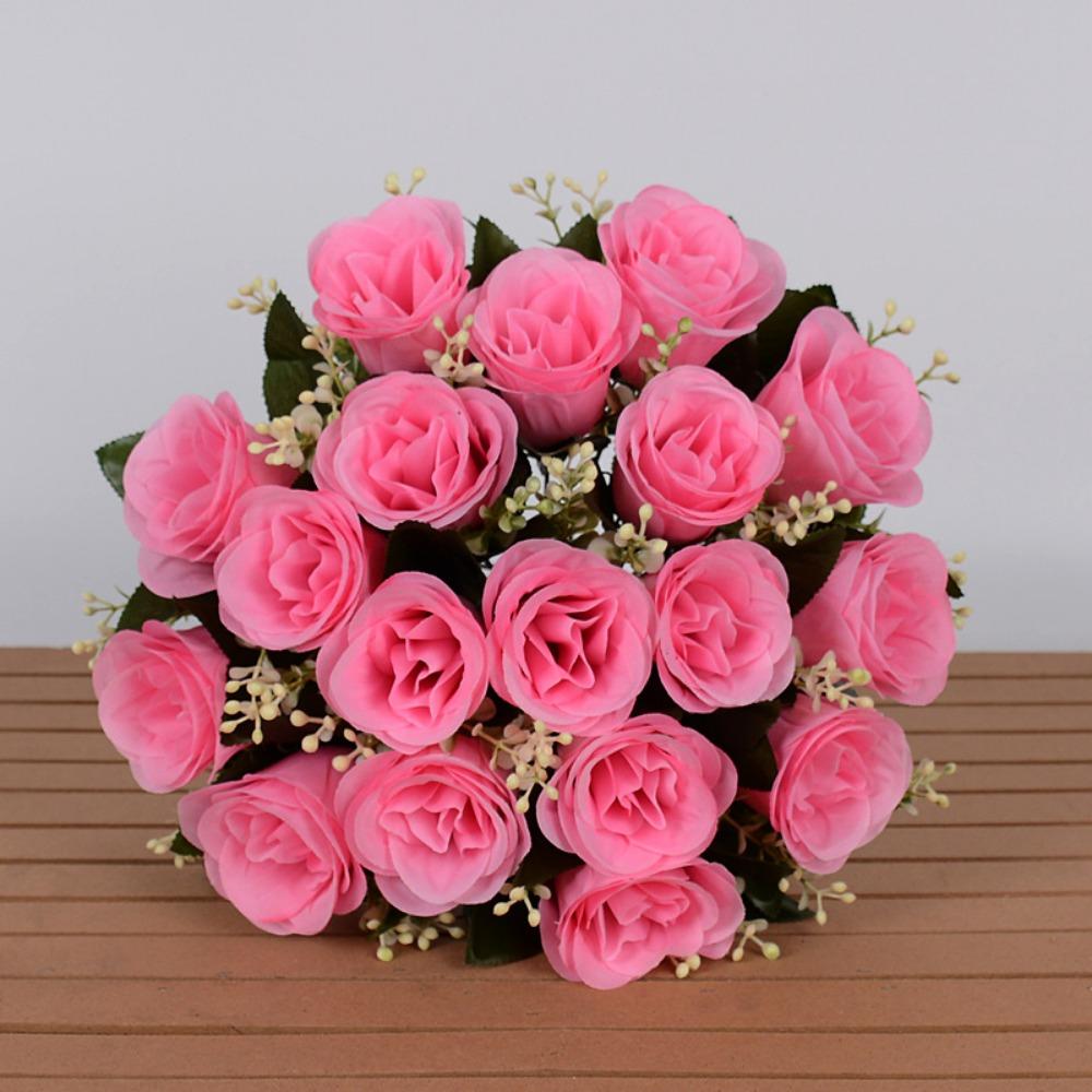 

18 Heads Real Happy Flower 10 Colors Mini Valentine s Day Flowers Photography Photo Gift Crystal Grass Bouquet Home Decorative розовый