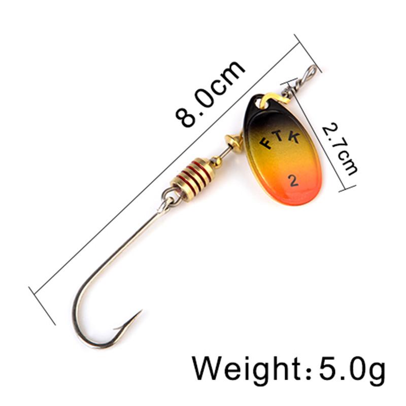 

FTK 1 шт., одинарный крючок для рыбалки, разные цвета, приманка для окуня, 4,1 г, 5,0 г, 7,8 г, 10,5 г, 15,0 г, длина 7,2 см, 8 см, 8,8 см, 9,8 см, 10,5 см 2# оранжевый