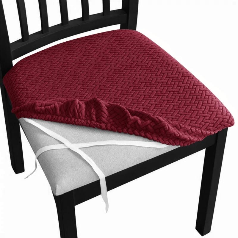 Elegant Jacquard Stretchable Stool Chair Cover Elegant Seats Slipcover for Kitchen and Banquets Seating