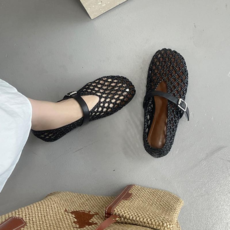 

Туфли Мэри Джейн женские осенние новые вязаные студенческие на плоской подошве с круглым носком дышащие на подъеме с неглубоким вырезом одинарные туфли 43 бордовый