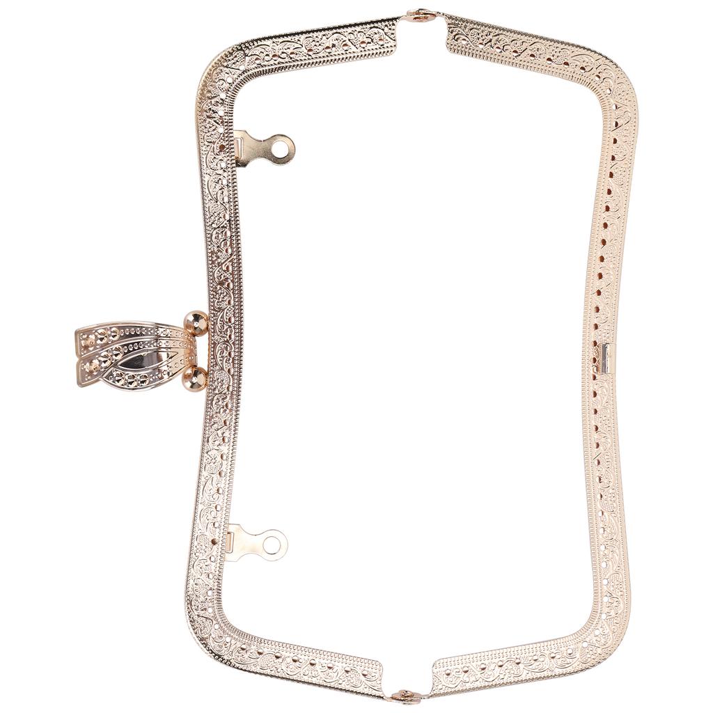 Metal Purse Frame DIY Kiss Clasp Lock Retro Embossed Handle Hardware Accessories 20cmGun Black