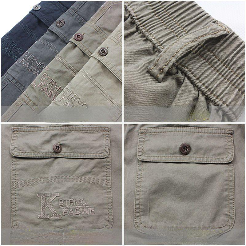 Cargo Shorts Large Size Mens Cotton Five Point Pants Below Knee Short Pants Relaxed Fit Men Work Shorts Sports Casual Shorts 4xl