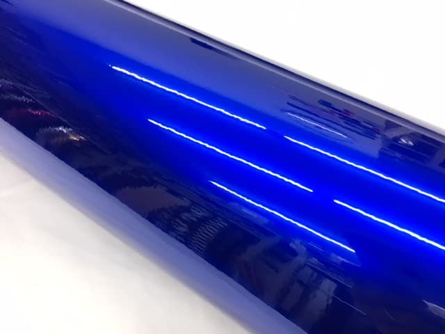 [Premium Metallic] Car Wrapping Sheet 59.8 x 11.8 inches (152 x 30 cm), Blue, Protective Film Included