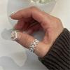 Women's Adjustable Geometric Hollow Oval Ring, Personalized Sweet and Cool Style, Indifferent Ins Design, Ideal for Index Finger.