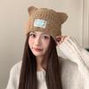 Autumn and Winter Warm Cat Ear Woolen Hat for Women Japanese Style Cute Thickened Windproof Pullover Hat Japanese Style Casual Ear Protection Hat