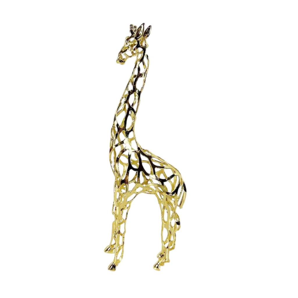 Giraff Metallprydnad Ihålig Djurskulptur för Inomhuskontor TV-bänk