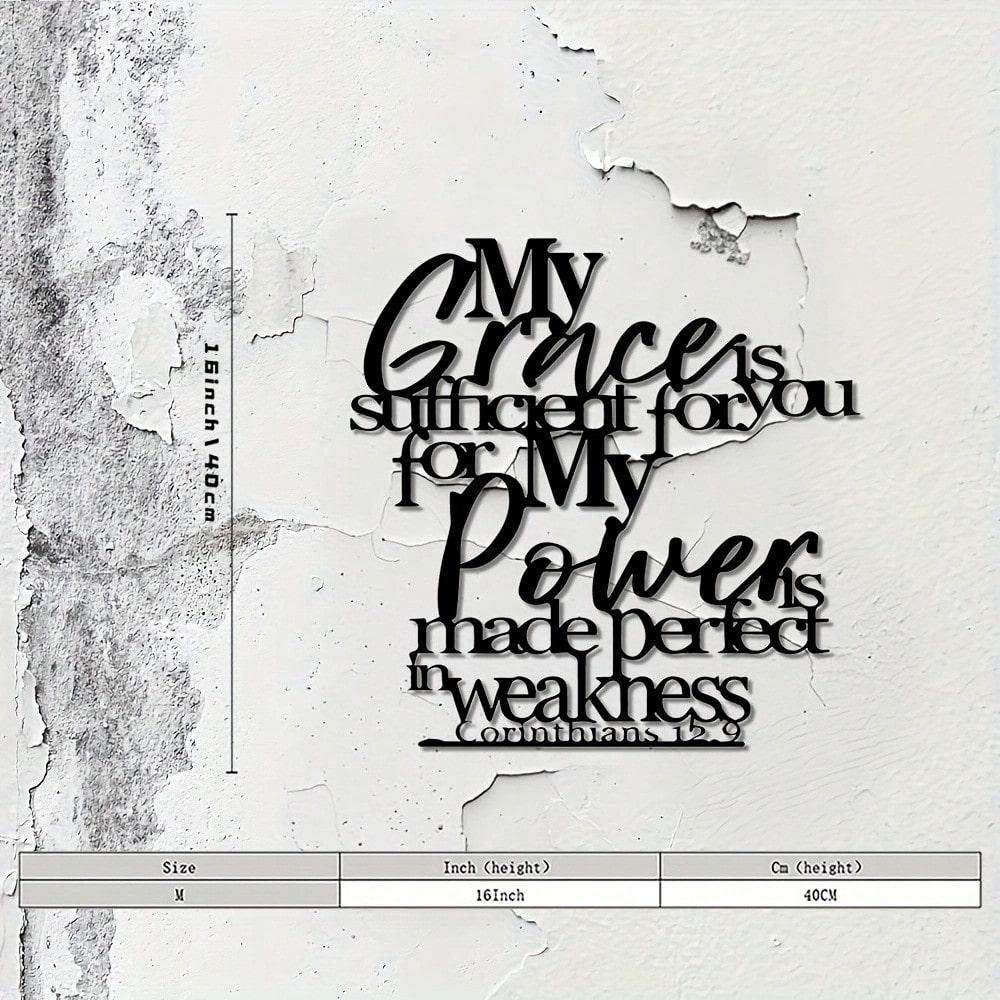 

Cast Iron Bible Wall Decor 1 Corinthians 12 9 Christian Metal Art Religious Gift for Home Church Christmas