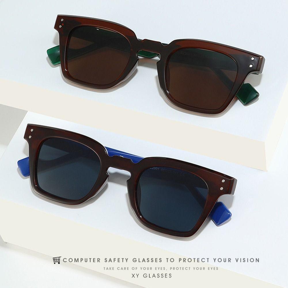 Trendy Punk Square Sunglasses Uv400 Protection  Small Shades Vintage Eyewear For Women & Men