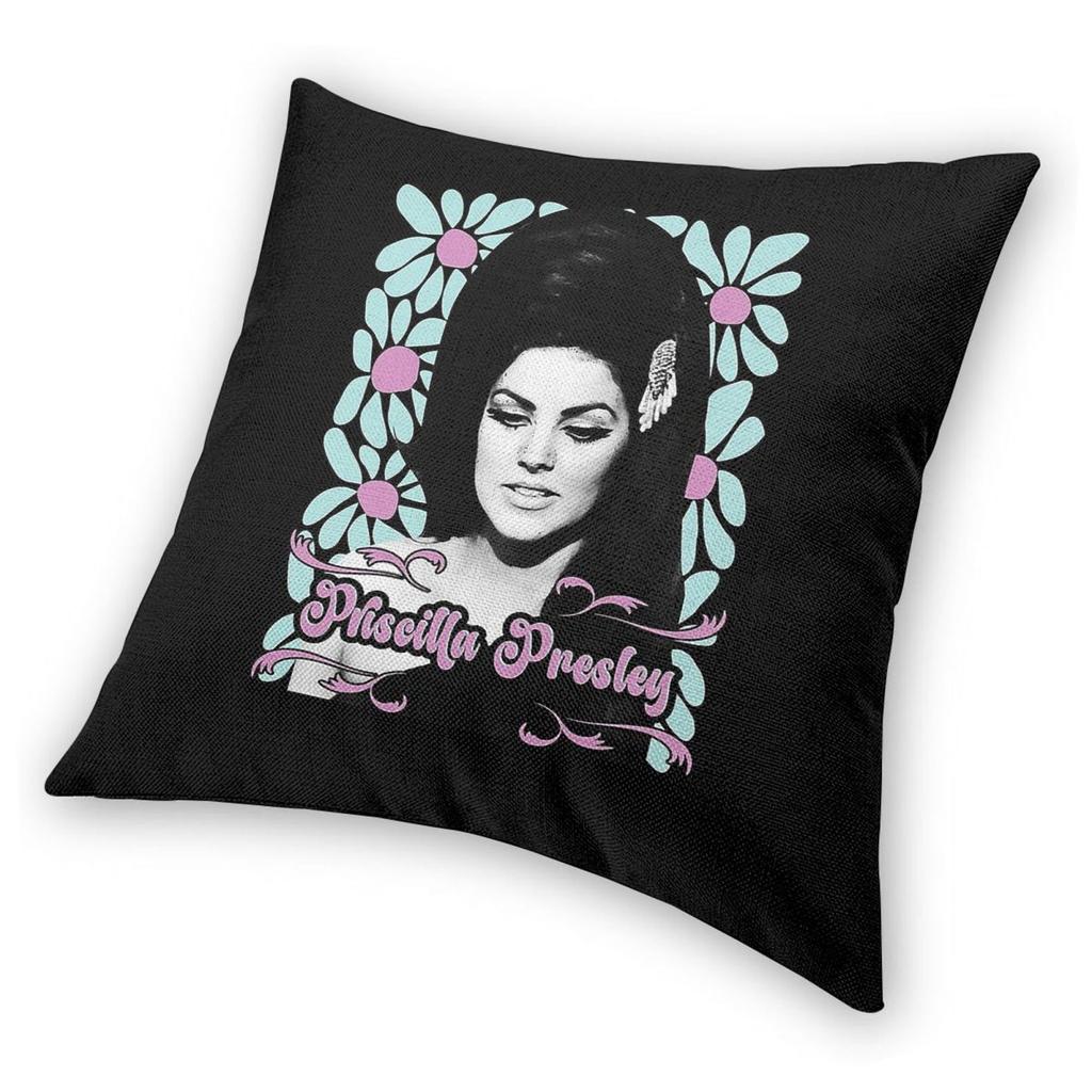 Priscilla Presley Actress Square Pillowcase Polyester Linen Velvet Printed Zip Decorative Pillow Case Room Cushion Cover 18"
