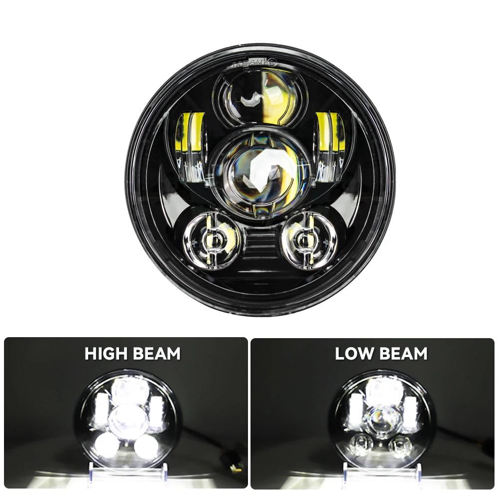 5.75 Inch Black Halo Angel Eyes LED Headlight For Triumph Sportster 1200 883 Street 500 750 5-3/4" Projector Round Headlamp