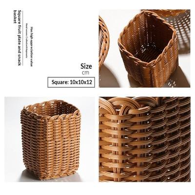 Handwoven Hardness Rattan Wicker Woven Serving Baskets Household Bread Fruit Vegetables Basket Rattan Basket Restaurant Display