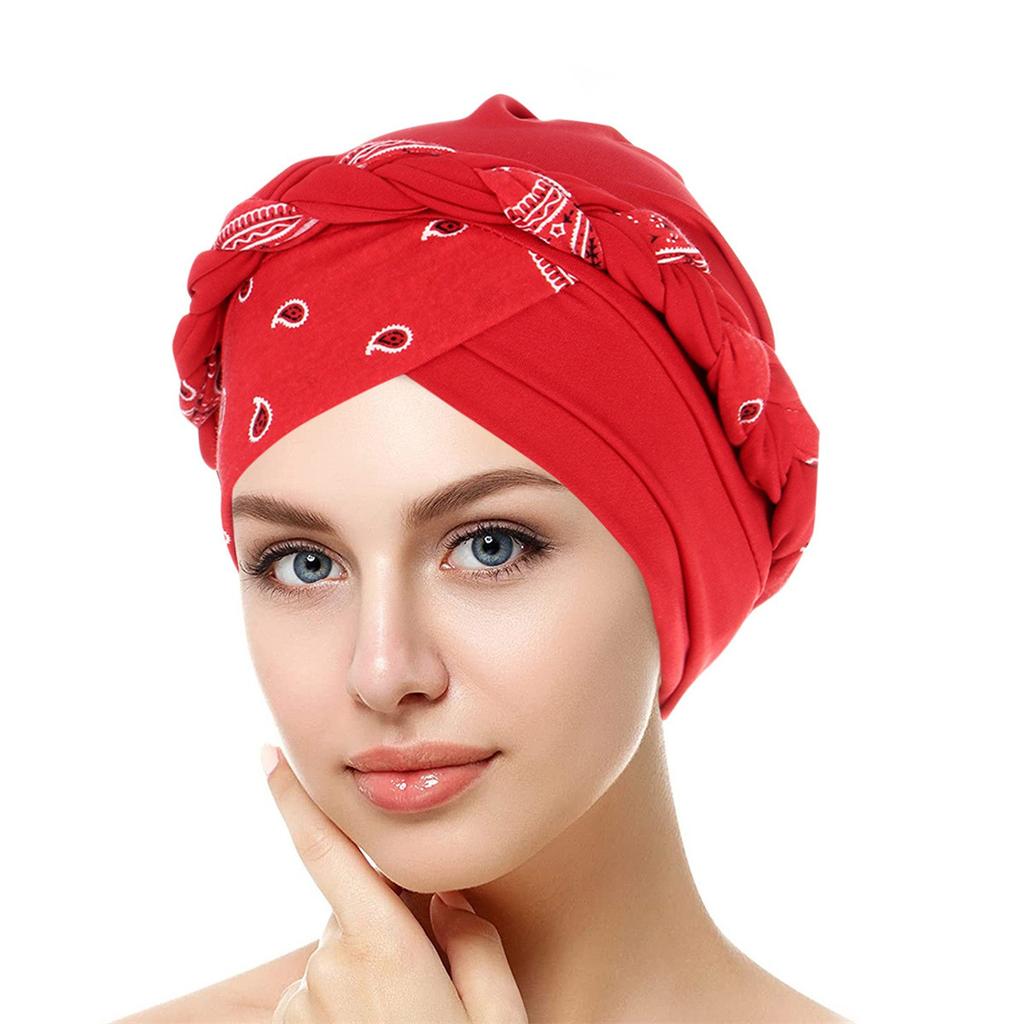 2024 New Crossed Forehead Muslim Hijab Caps Women Wrap Head Ramadan Soft Elastic Ladies Fashion Print Turban Bonnet