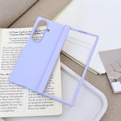 Solid Color Macaron Phone Case for Samsung Galaxy Z Fold 7 6 5 3 4 Fold7 Fold6 Fold5 Fold4 5G Hinge Protective Hard Shell Cover