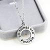 Stainless Steel Circular Engraved Mustard Seed Pendant Necklace