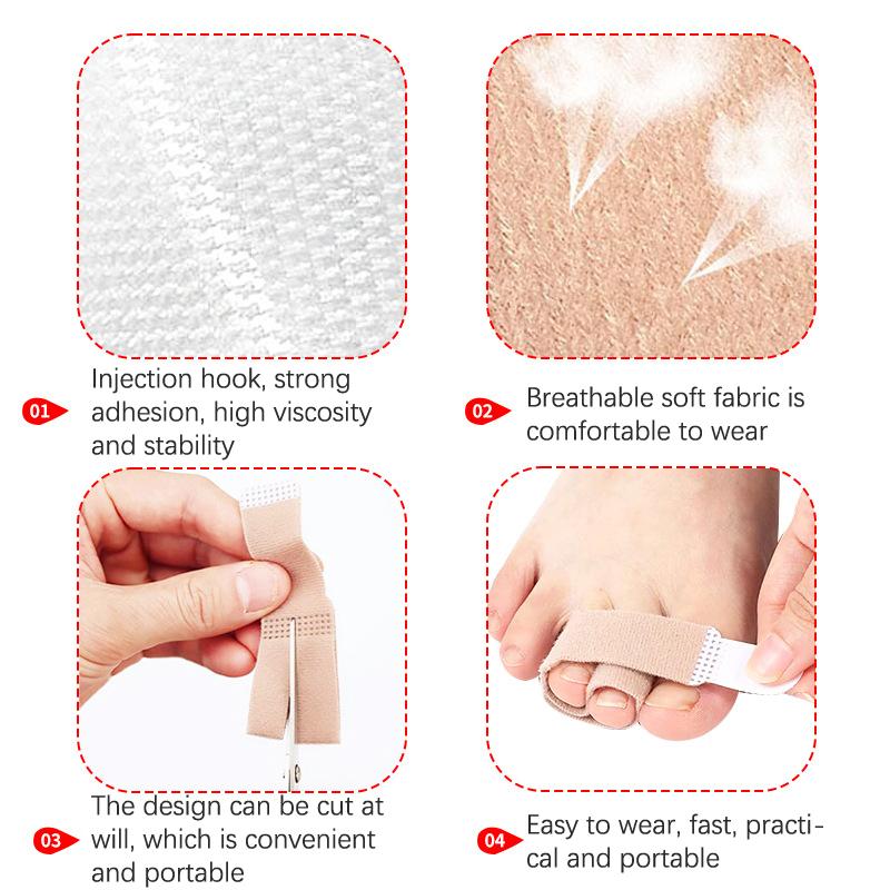 2Pcs Toe Finger Straightener Bend Toe Valgus Corrector Bandage Toe Separator Splint Wraps Foot Stretcher Care Tool