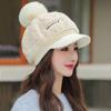 Women Girl Head Warmer Fur Faux Duck Tongue Cap Plush Hat Peaked Cap Visors Cap