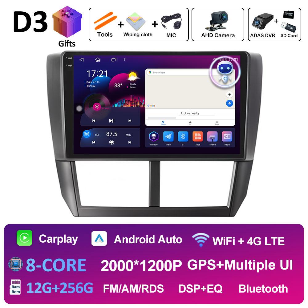 Wireless Carplay DSP Stereo For Subaru Forester 3 SH 2007 2008 2009 2010 2011 2012 2013 Android 14 WIFI Bluetooth 4G Auto Tools
