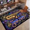 Alfombra de Terciopelo de Cristal Suave con Tema General de Música, Impresión de Nombre y Texto Personalizados, Alfombra de Suelo Antideslizante para Dormitorio Sala de Estar