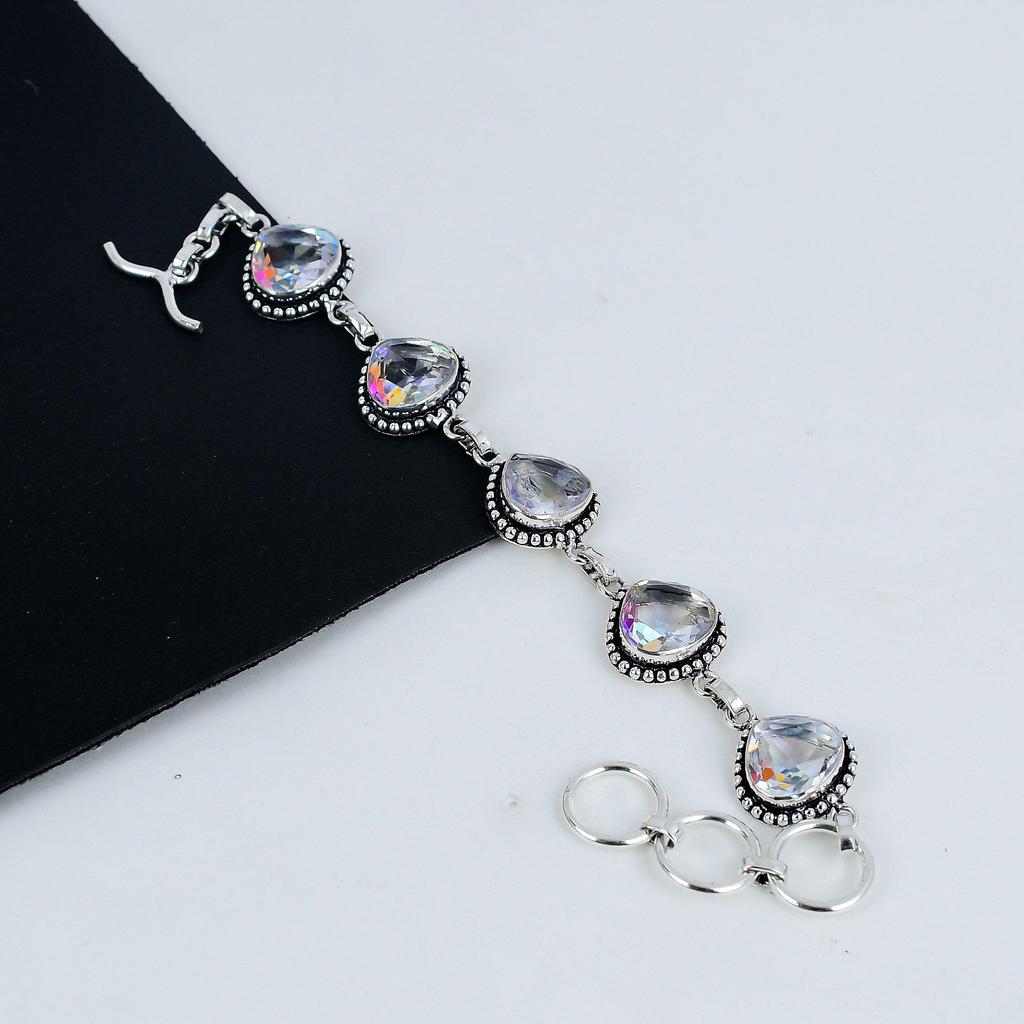 Beautiful Mycitc Topaz Gemstone Handmade 925 Sterling Silver Jewelry Bracelet, Mycitc Topaz Bracelet For Wife , Unisex Bracelet Engagement Gift