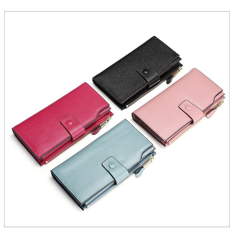 Жіночі слоти для кількох карток Сумка-клатч великої місткості Тримач ідентифікатора кредитної картки RFID Довгі гаманці з натуральної шкіри для жіночої сумки для мобільного телефону Гаманець