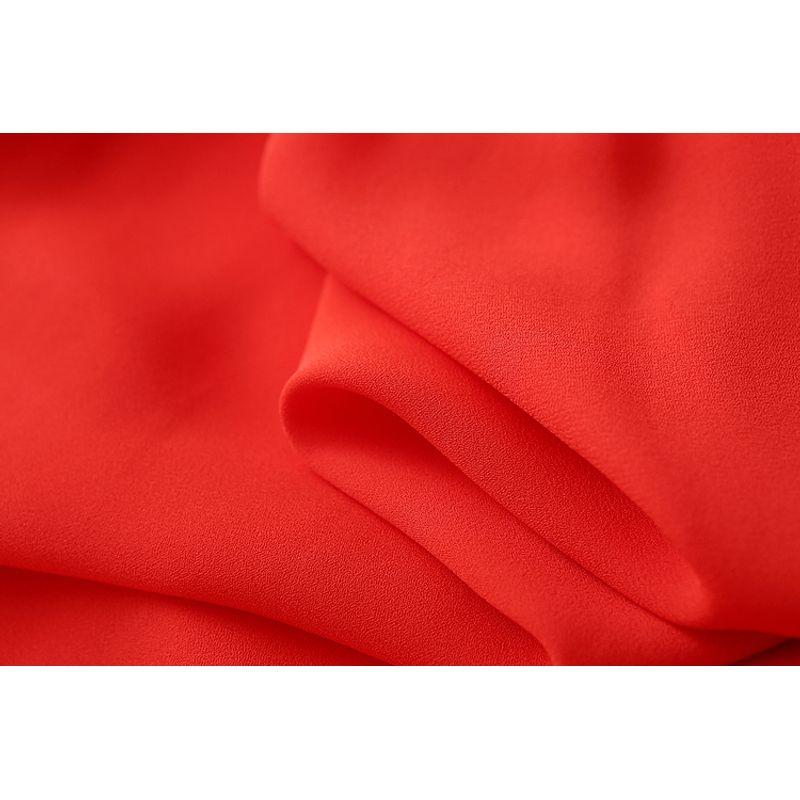 Export Plus Size Tail Single Loose Fashion Minimalist Back Slit Stylish Rollable Sleeves Hollowed V Neck Chiffon Shirt