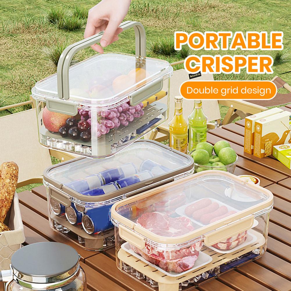 

PP Storage Box Fridge Organizer With Lid Stackable Refrigerator Box For Food Containers With Drainage Buckle Bins For Kitchen